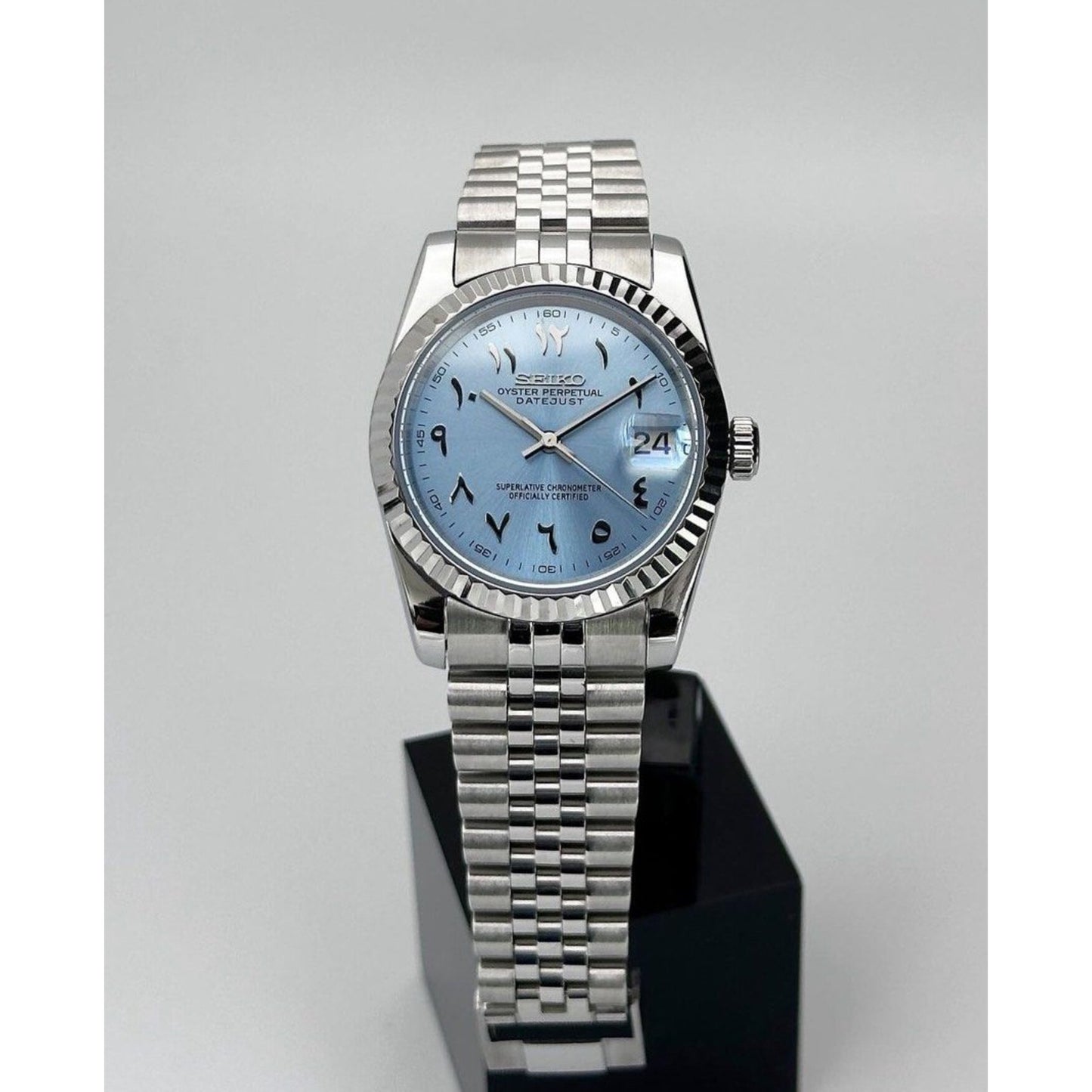 Seiko Datejust Ice Blue Arabic Dial