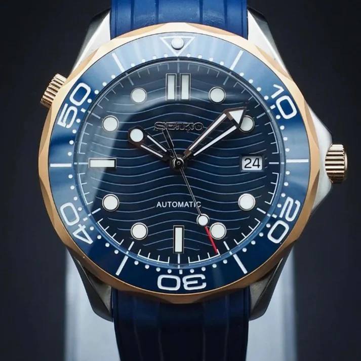 Seiko Seamaster Rose Gold & Blue