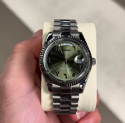 Seiko Day-Date Olive Arabic Dial