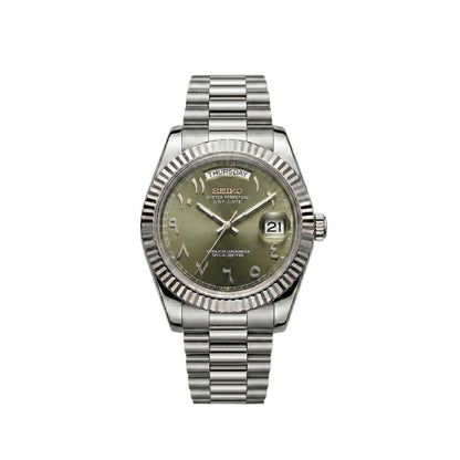 Seiko Day-Date Olive Arabic Dial