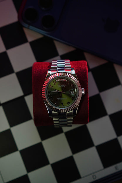 Seiko Day-Date Olive Arabic Dial