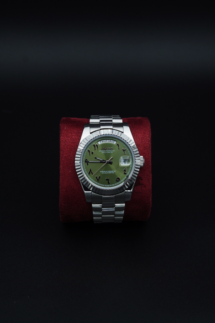 Seiko Day-Date Olive Arabic Dial
